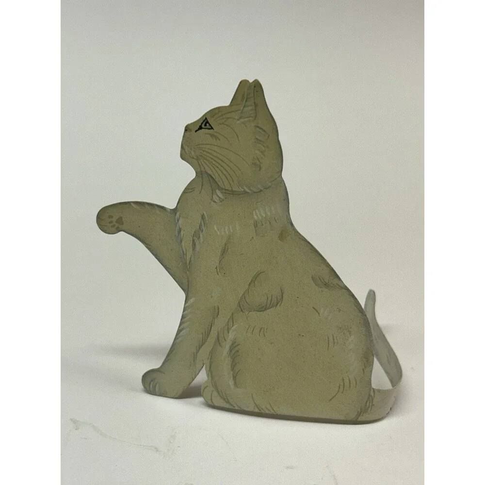 Kitty Ohio Wholesale White Cat Bendable Tail Vintage Rare Cottage Core Metal